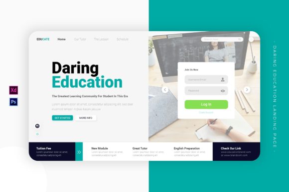Daring Education | Landing Page: A Modern Template for Bold Brands