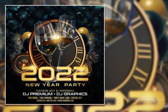 Dark New Year Party Social Media Post: A Design Template Guide