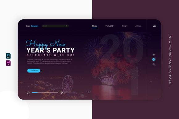 New Years Fireworkiys: A Modern Landing Page Template