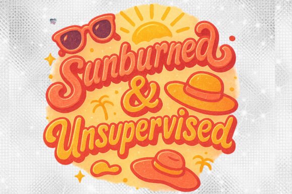 Sunburned & Unsupervised: The Ultimate Beach Vacation PNG